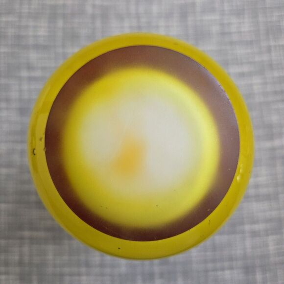 FIFTH AVENUE Crystal Art Glass Vase 12" Orange Yellow Red Black w White Interior - Picture 5 of 11